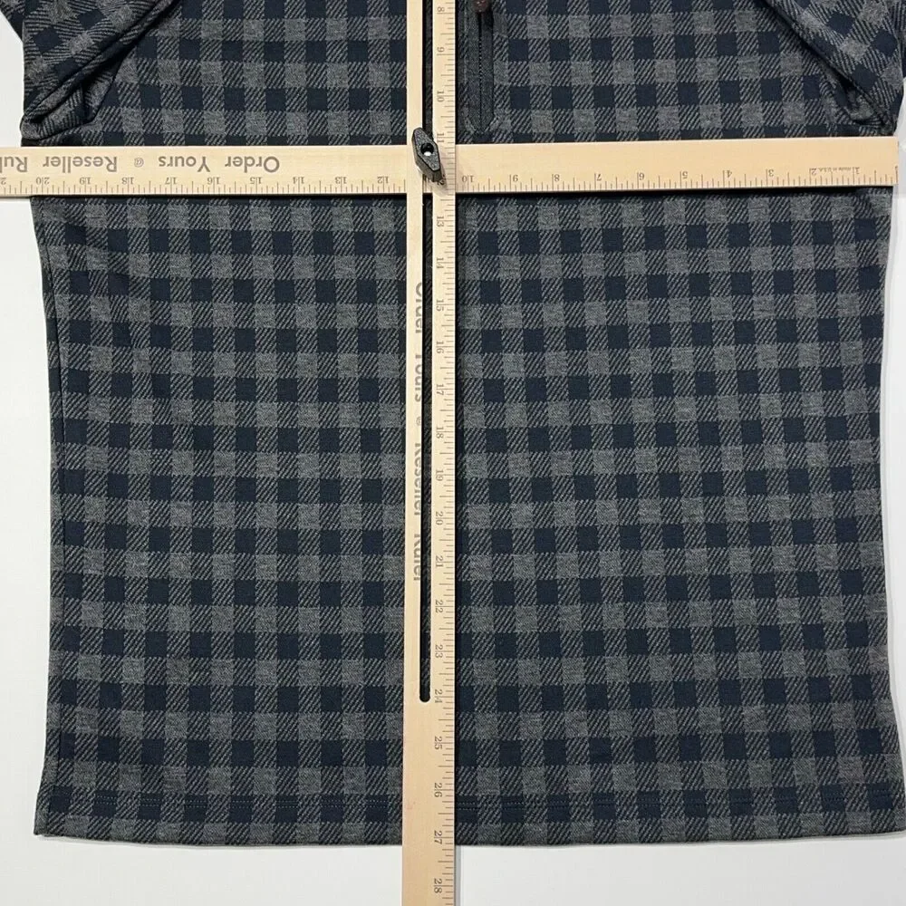 NWOT Vineyard Vines OTG Bluffs Quarter Zip Pullover Gray Black Plaid Men Size S